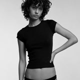 The Baby Tee: Black Cotton Jersey