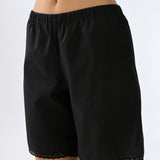 The Bermuda Short: Black Cotton Voile