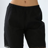 The Bermuda Short: Black Cotton Voile
