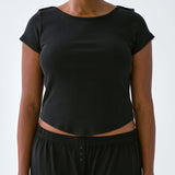 The Rina Tee: 2-Pack Black & White Cotton Jersey