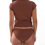 The Baby Tee: Brown Cotton Jersey