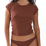 The Baby Tee: Brown Cotton Jersey