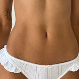 The Butterfly Thong: White Pointelle