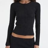 The Cardigan: Black Pointelle