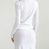 The Cardigan: White Pointelle