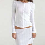 The Cardigan: White Pointelle