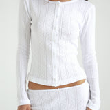 The Cardigan: White Pointelle