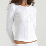 The Cardigan: White Pointelle