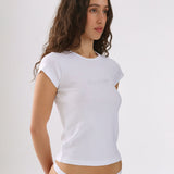 The Crystal Baby Tee: White Cotton Jersey