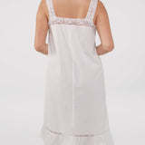 White lace-trimmed nightgown on a white background
