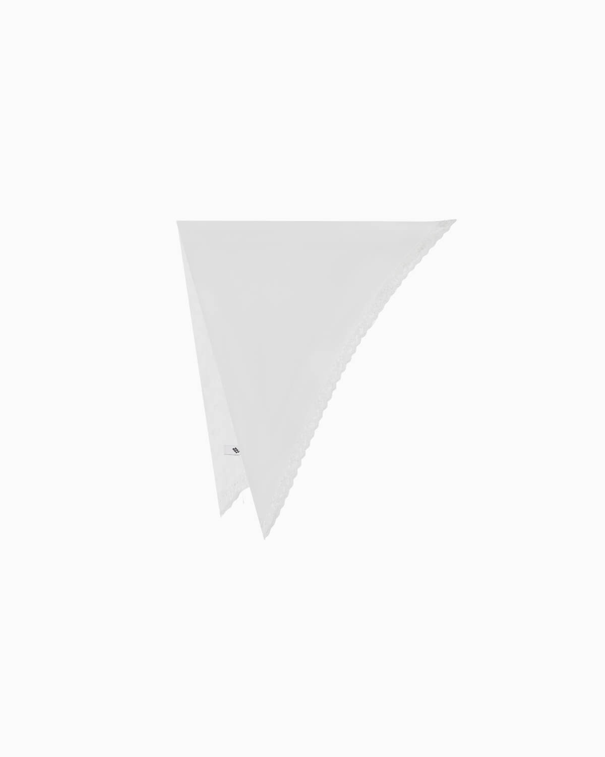White cotton head scarf on a white background. 