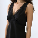 The Iris Tank: Black Cotton Voile