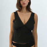 The Iris Tank: Black Cotton Voile