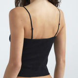 The Long Cami: Black Pointelle