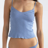 The Long Cami: French Blue Pointelle