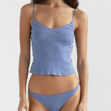 The Long Cami: French Blue Pointelle