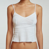 The Bralette Tank: White Cotton Jersey
