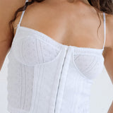 The Corselette: White Pointelle