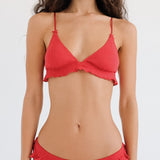 The Butterfly Bralette: Cherry Red Pointelle