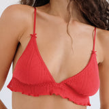 The Butterfly Bralette: Cherry Red Pointelle