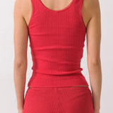 The Scoop Tank: Cherry Red Pointelle