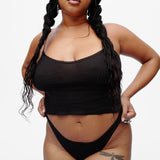 The Thong: Black Pointelle
