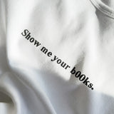 The Books Baby Tee: White Cotton Jersey