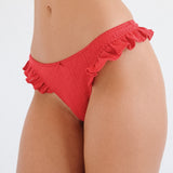 The Butterfly Thong: Cherry Red Pointelle