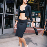The Slip Skirt: Black Pointelle