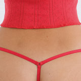 The Tanga: Cherry Red Pointelle