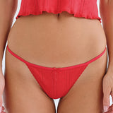 The Tanga: Cherry Red Pointelle