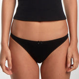 The Thong: Black Cotton Jersey
