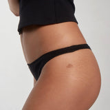 The Thong: Black Cotton Jersey