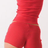The Teeny Tiny Short: Cherry Red Pointelle