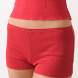 The Teeny Tiny Short: Cherry Red Pointelle