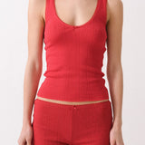 The Scoop Tank: Cherry Red Pointelle