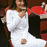 The Slip Skirt: White Pointelle