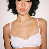 The Balconette: White Pointelle