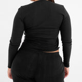 The Henley: Black Pointelle
