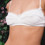 The Balconette: White Pointelle