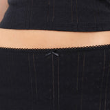 The Mini Skirt: Black Pointelle