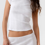 The Mini Skirt: White Pointelle