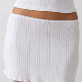 The Mini Skirt: White Pointelle