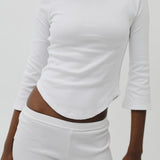 The Boyshort: White Cotton Jersey