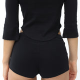 The Boyshort: Black Cotton Jersey