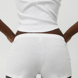 The Boyshort: White Cotton Jersey