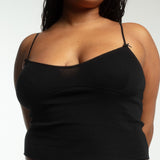 The Bralette Tank: Black Cotton Jersey