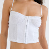 The Corselette: White Pointelle