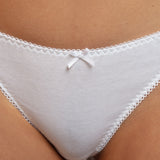 The Thong: White Cotton Jersey