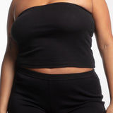 The Tube Top: Black Cotton Jersey